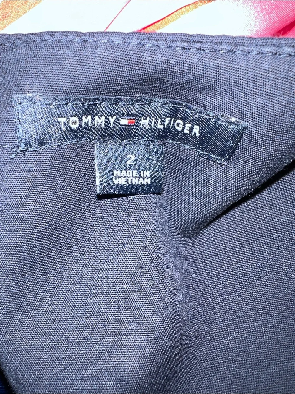 Tommy Hilfiger Navy Sleeveless Fit & Flare Dress with Gingham Trim